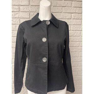 Christopher & Banks Women Black Stretch Ribbed Jacket Size S NWOT